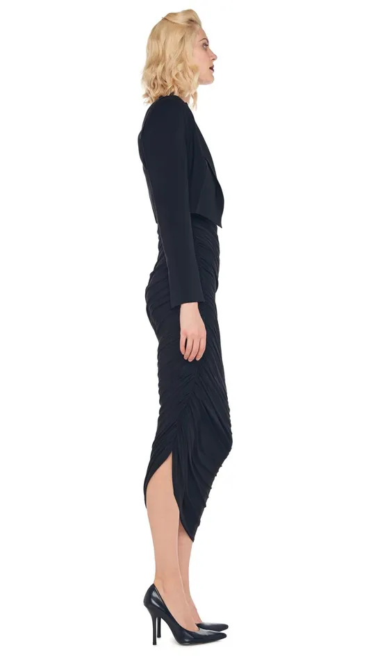 Norma Kamali Wardrobe DIANA GOWN With CROPPED SINGLE BREASTED JACKET 8211 Clothing Norma Kamali Wardrobe DIANA GOWN With CROPPED SINGLE BREASTED JACKET 8211 Clothing