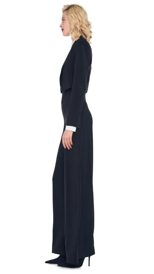 Norma Kamali Wardrobe ELEPHANT PANT With CROPPED SINGLE BREASTED JACKET 8211 Clothing Norma Kamali Wardrobe ELEPHANT PANT With CROPPED SINGLE BREASTED JACKET 8211 Clothing