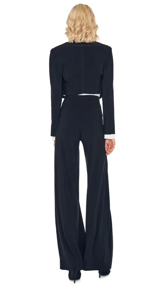 Norma Kamali Wardrobe ELEPHANT PANT With CROPPED SINGLE BREASTED JACKET 8211 Clothing Norma Kamali Wardrobe ELEPHANT PANT With CROPPED SINGLE BREASTED JACKET 8211 Clothing