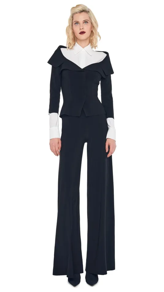 Norma Kamali Wardrobe ELEPHANT PANT With OFF SHOULDER SINGLE BREASTED JACKET 8211 Clothing Norma Kamali Wardrobe ELEPHANT PANT With OFF SHOULDER SINGLE BREASTED JACKET 8211 Clothing
