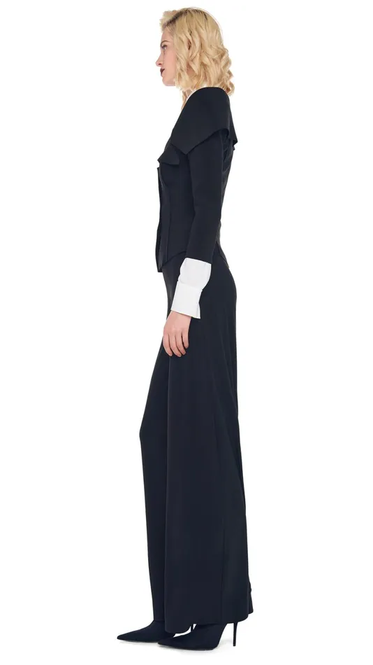 Norma Kamali Wardrobe ELEPHANT PANT With OFF SHOULDER SINGLE BREASTED JACKET 8211 Clothing Norma Kamali Wardrobe ELEPHANT PANT With OFF SHOULDER SINGLE BREASTED JACKET 8211 Clothing