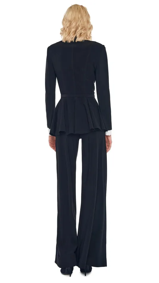 Norma Kamali Wardrobe ELEPHANT PANT With SINGLE BREASTED PEPLUM JACKET 8211 Clothing Norma Kamali Wardrobe ELEPHANT PANT With SINGLE BREASTED PEPLUM JACKET 8211 Clothing