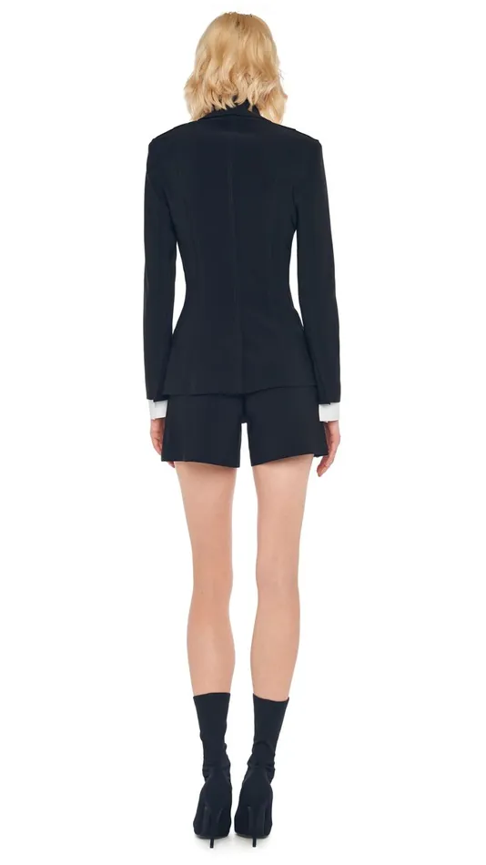 Norma Kamali Wardrobe ELEPHANT PLEAT SHORT With SINGLE BREASTED BOY FIT JACKET 8211 Clothing