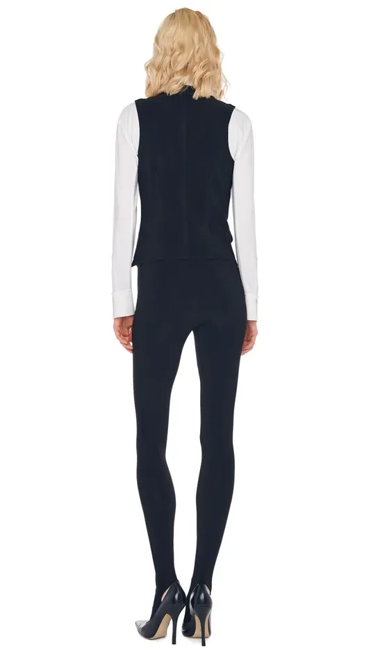 Norma Kamali Wardrobe LEGGING W FOOTIE WO WAISTBAND With VEST WITH LAPEL 8211 Clothing Norma Kamali Wardrobe LEGGING W FOOTIE WO WAISTBAND With VEST WITH LAPEL 8211 Clothing