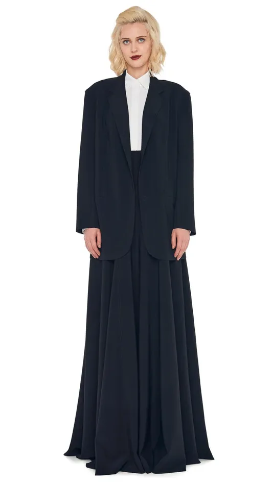 Norma Kamali Wardrobe LONG GRACE SKIRT With OVERSIZED SINGLE BREASTED JACKET 8211 Clothing Norma Kamali Wardrobe LONG GRACE SKIRT With OVERSIZED SINGLE BREASTED JACKET 8211 Clothing