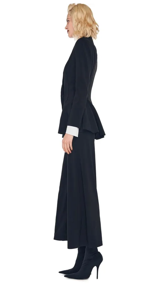 Norma Kamali Wardrobe SHORT STRAIGHT LEG PANT With SINGLE BREASTED PEPLUM JACKET 8211 Clothing Norma Kamali Wardrobe SHORT STRAIGHT LEG PANT With SINGLE BREASTED PEPLUM JACKET 8211 Clothing