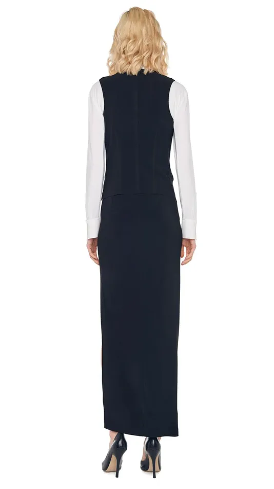 Norma Kamali Wardrobe SIDE SLIT LONG SKIRT With VEST WITH LAPEL 8211 Clothing Norma Kamali Wardrobe SIDE SLIT LONG SKIRT With VEST WITH LAPEL 8211 Clothing