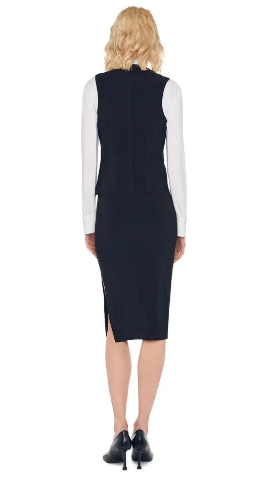 Norma Kamali Wardrobe SIDE SLIT SKIRT COVER THE KNEE With VEST WITH LAPEL 8211 Clothing Norma Kamali Wardrobe SIDE SLIT SKIRT COVER THE KNEE With VEST WITH LAPEL 8211 Clothing
