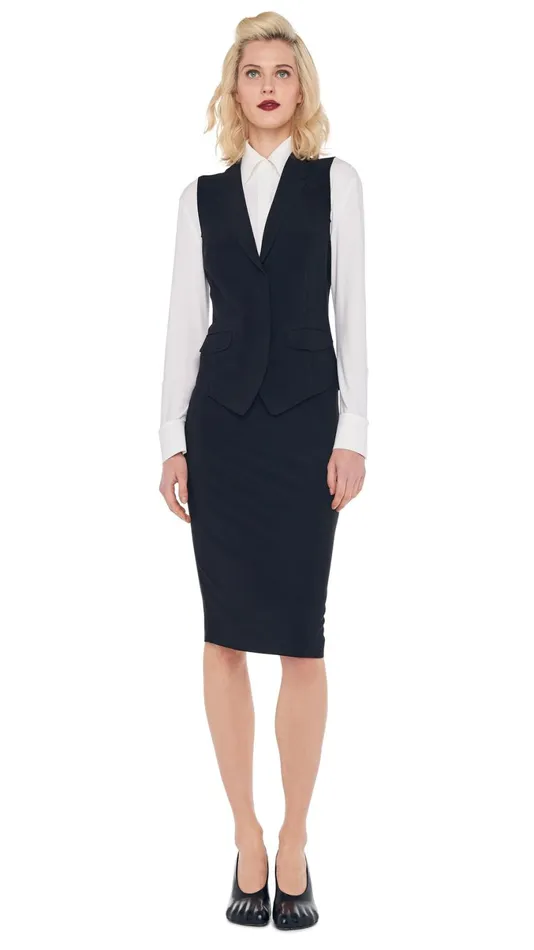 Norma Kamali Wardrobe STRAIGHT SKIRT With VEST WITH LAPEL 8211 Clothing