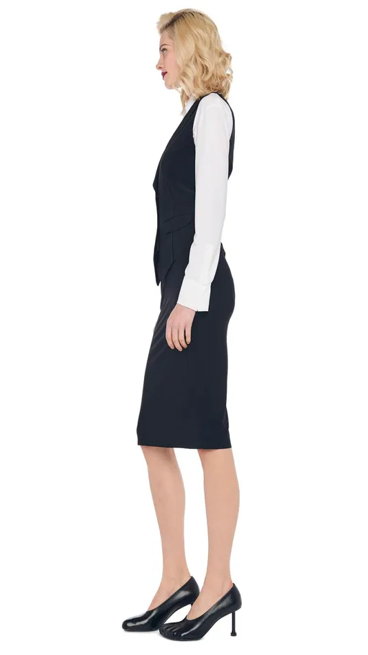 Norma Kamali Wardrobe STRAIGHT SKIRT With VEST WITH LAPEL 8211 Clothing