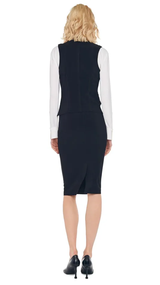 Norma Kamali Wardrobe STRAIGHT SKIRT With VEST WITH LAPEL 8211 Clothing