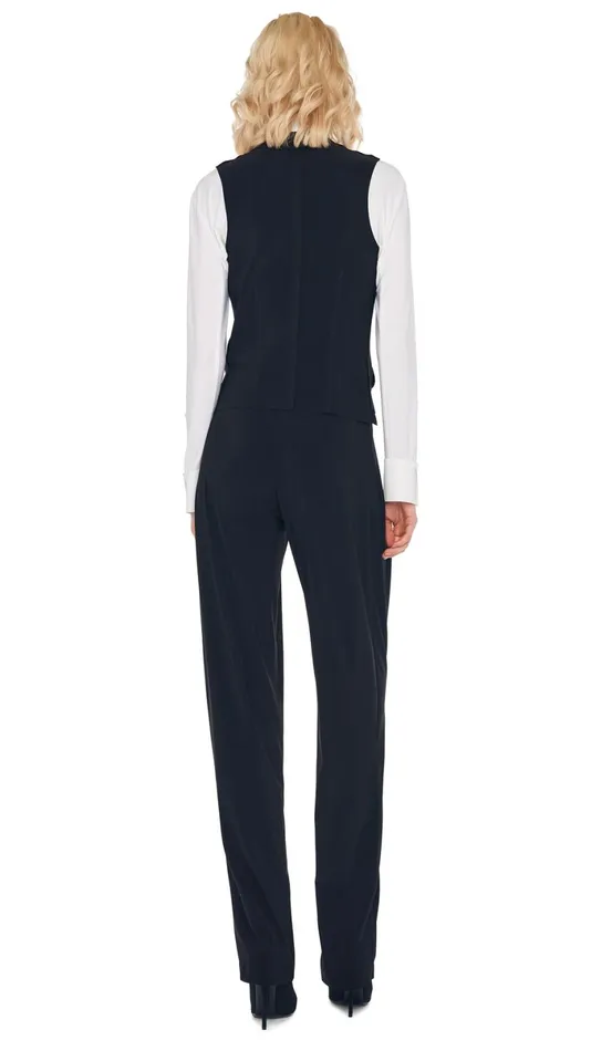 Norma Kamali Wardrobe TAPERED PLEATED TROUSER With VEST WITH LAPEL 8211 Clothing Norma Kamali Wardrobe TAPERED PLEATED TROUSER With VEST WITH LAPEL 8211 Clothing