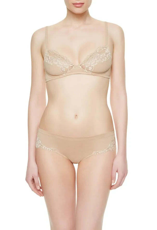 Nude Cotton Midrise Briefs Lingerie La Perla Midrise