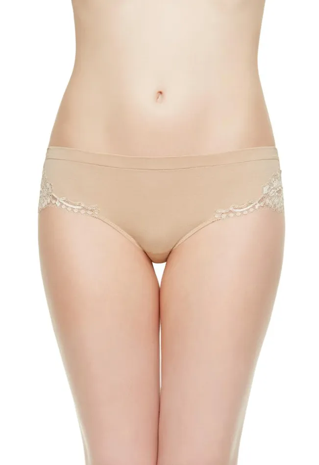 Nude Cotton Midrise Briefs Lingerie La Perla Midrise