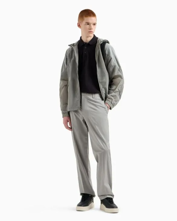 Nylon Hooded Blouson Grey Men Armani Outerwear Nylon Hooded Blouson Grey Men Armani Outerwear