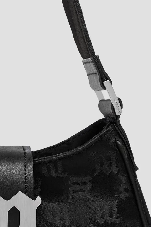 Nylon Monogram Shoulder Bag Medium Black Women MISBHV Bags