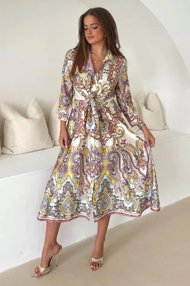 Odette Red Paisley Print Tie Front Shirt Dress Women Girl In Mind Shirt Dresses Odette Red Paisley Print Tie Front Shirt Dress Women Girl In Mind Shirt Dresses