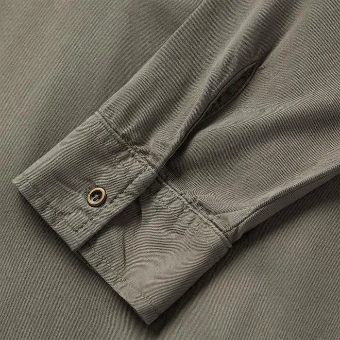 Olive Lyocell Twill Peasant Blouse Green Women Stetson Blouses