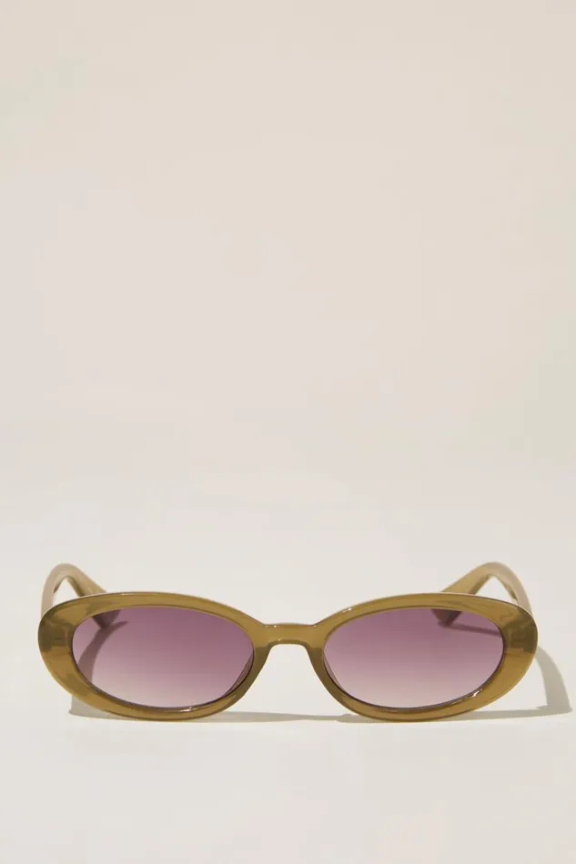 Ophelia Oval Sunglasses Cameo Green Women Cotton On Sunglasses