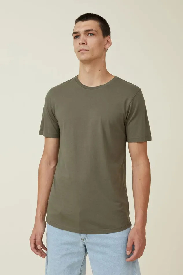 Organic Longline TShirt Military Men Cotton On Tees and Tanks