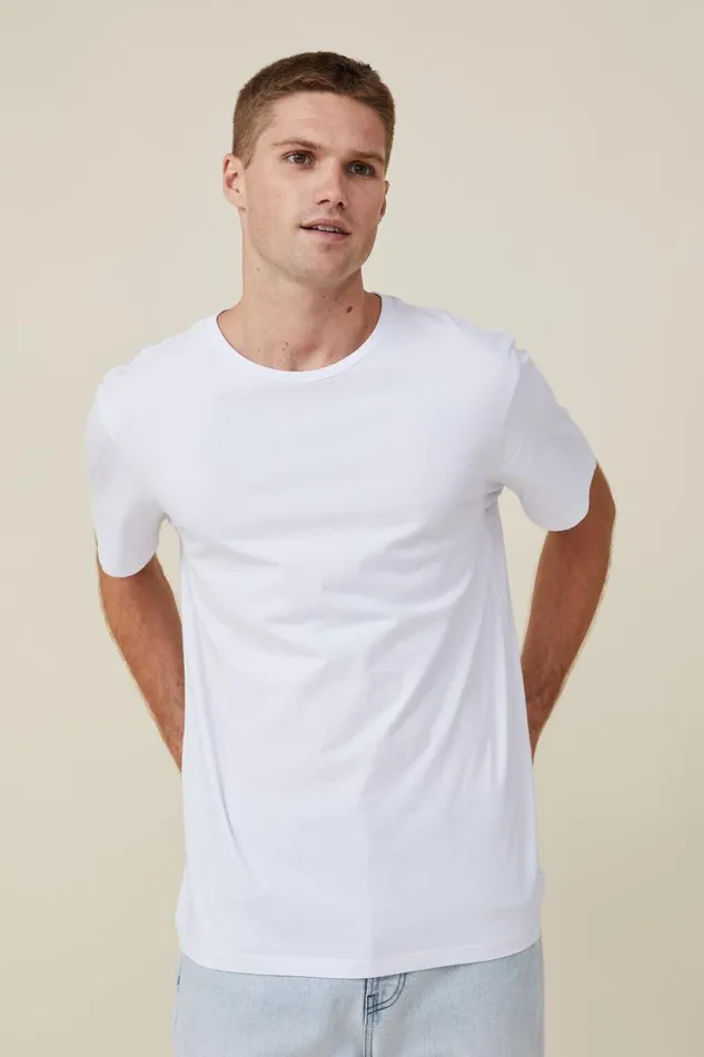 Organic Regular Fit Crew TShirt White Men Cotton On Tees and Tanks