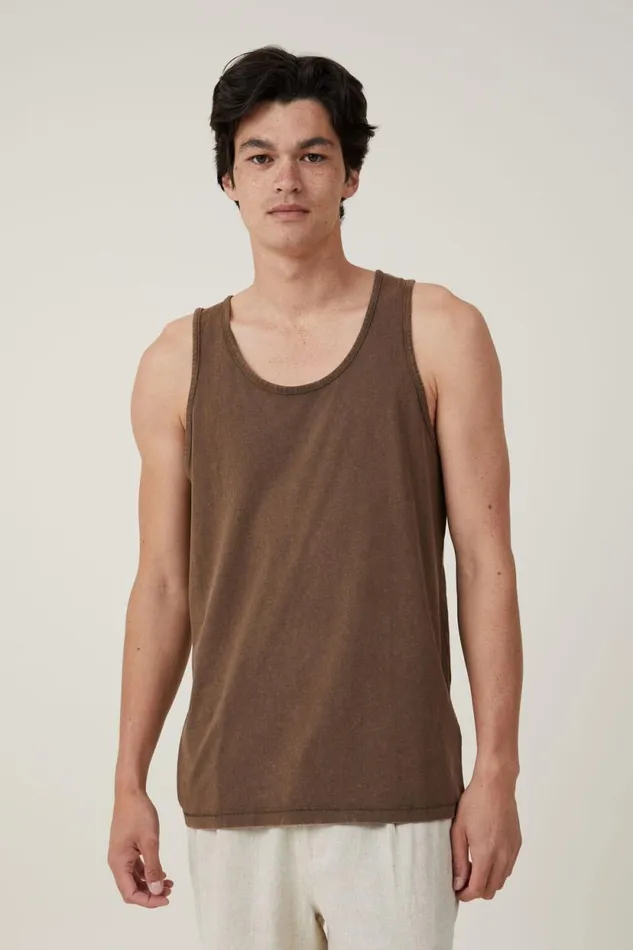 Organic Tank Ashen Brown Men Cotton On Tees and Tanks