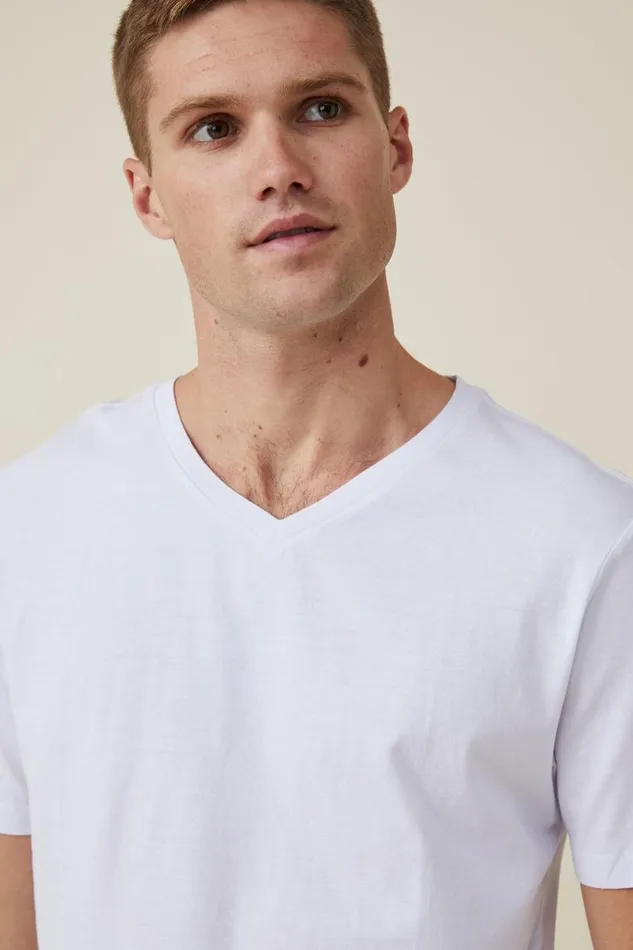 Organic VNeck TShirt White Men Cotton On Tees and Tanks Organic VNeck TShirt White Men Cotton On Tees and Tanks