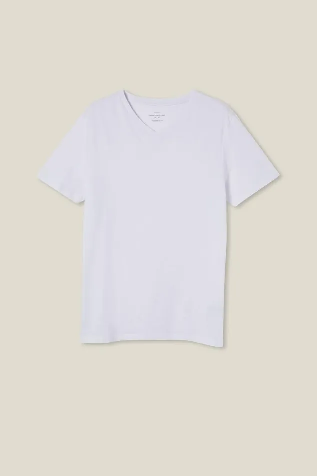 Organic VNeck TShirt White Men Cotton On Tees and Tanks Organic VNeck TShirt White Men Cotton On Tees and Tanks