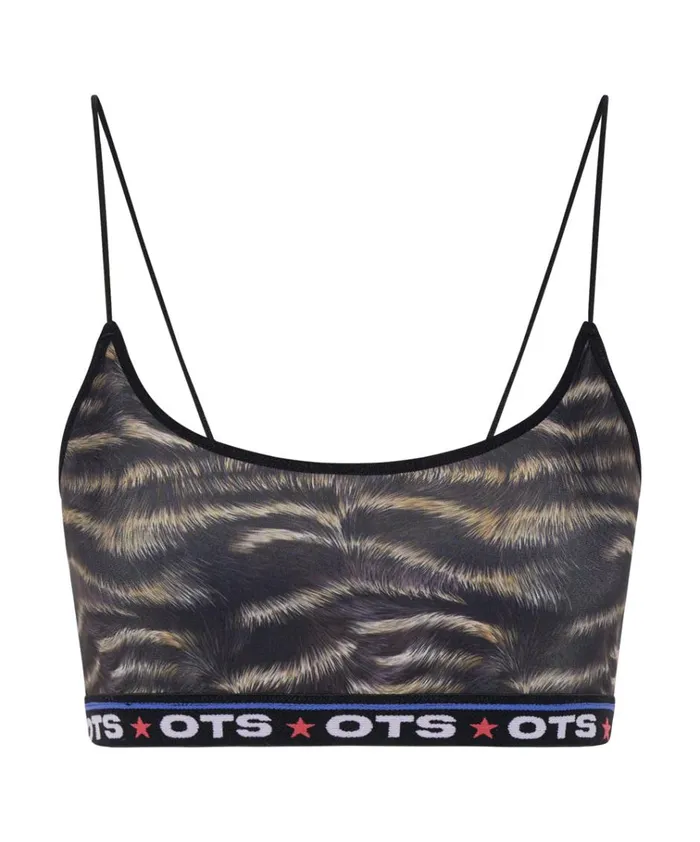 OTS DARK ANIMAL BOXER CROP BRALETTE Women One Teaspoon Intimates OTS DARK ANIMAL BOXER CROP BRALETTE Women One Teaspoon Intimates