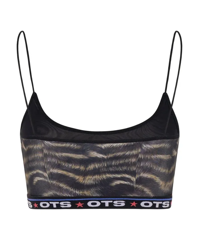 OTS DARK ANIMAL BOXER CROP BRALETTE Women One Teaspoon Intimates OTS DARK ANIMAL BOXER CROP BRALETTE Women One Teaspoon Intimates