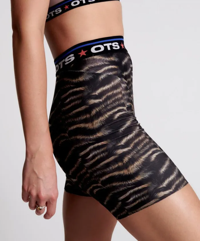 OTS DARK ANIMAL CYCLE SHORTS Women One Teaspoon Bottoms OTS DARK ANIMAL CYCLE SHORTS Women One Teaspoon Bottoms