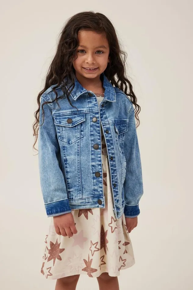 Oversized Denim Jacket Bondi Mid Blue GirlsBoys Cotton On Jackets and Sweaters Oversized Denim Jacket Bondi Mid Blue GirlsBoys Cotton On Jackets and Sweaters