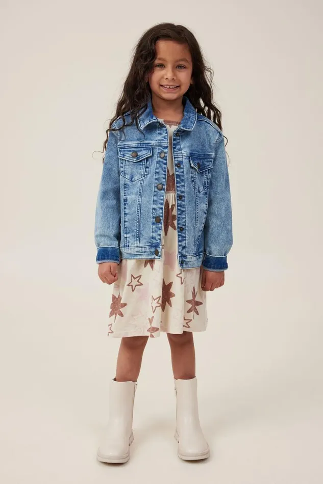 Oversized Denim Jacket Bondi Mid Blue GirlsBoys Cotton On Jackets and Sweaters Oversized Denim Jacket Bondi Mid Blue GirlsBoys Cotton On Jackets and Sweaters