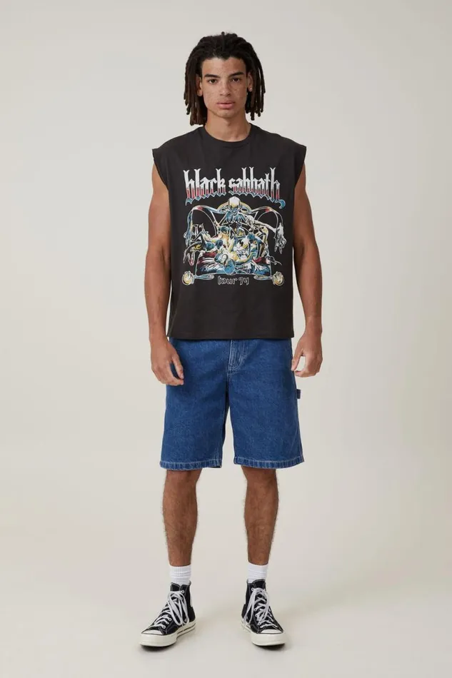 Oversized License Muscle Lcn Bra Washed Black Black Sabbath 8211 74 Men Cotton On Tees and Tanks Oversized License Muscle Lcn Bra Washed Black Black Sabbath 8211 74 Men Cotton On Tees and Tanks