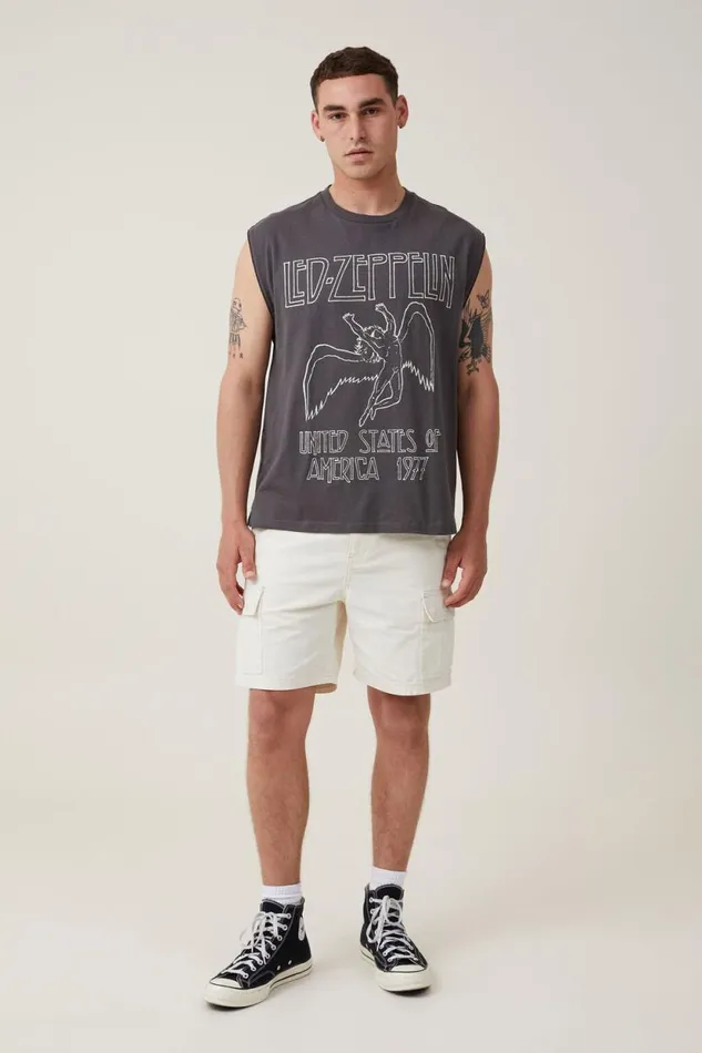 Oversized License Muscle Lcn Led Faded Slateled Zeppelinicarus Logo Men Cotton On Tees and Tanks Oversized License Muscle Lcn Led Faded Slateled Zeppelinicarus Logo Men Cotton On Tees and Tanks
