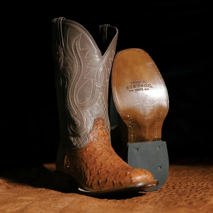 Ozzy Ostrich Boot Brown Men Stetson Western