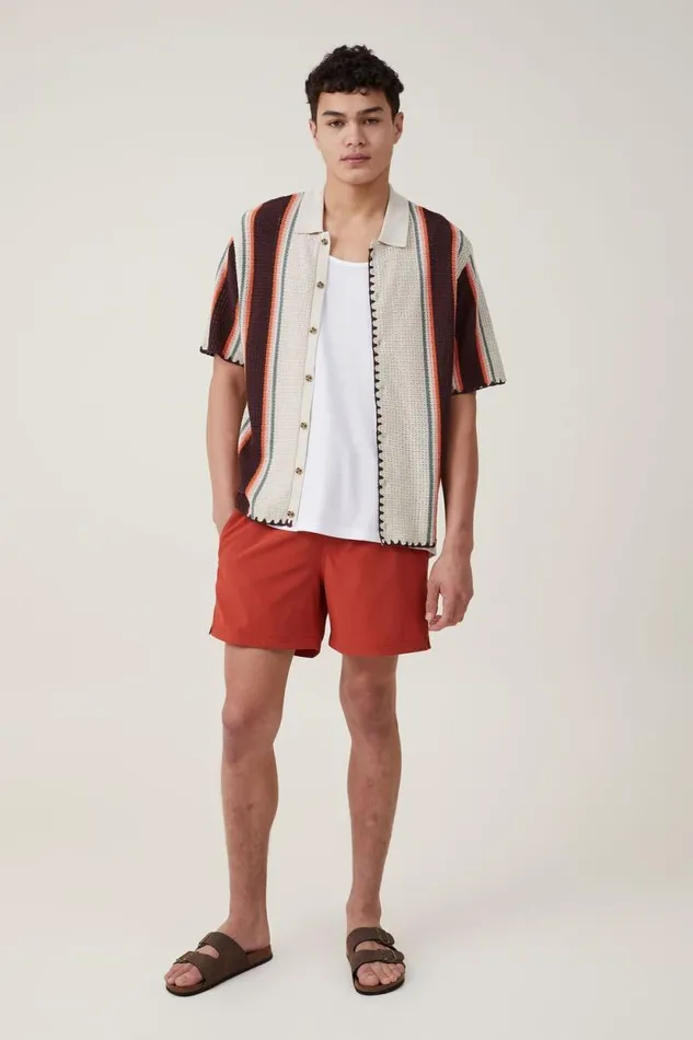 Pablo Short Sleeve Shirt Stone Vert Stripe Men Cotton On Tees and Tanks Pablo Short Sleeve Shirt Stone Vert Stripe Men Cotton On Tees and Tanks