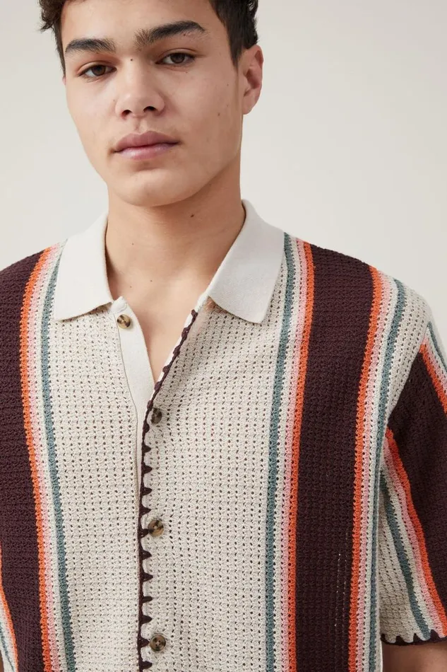 Pablo Short Sleeve Shirt Stone Vert Stripe Men Cotton On Tees and Tanks Pablo Short Sleeve Shirt Stone Vert Stripe Men Cotton On Tees and Tanks