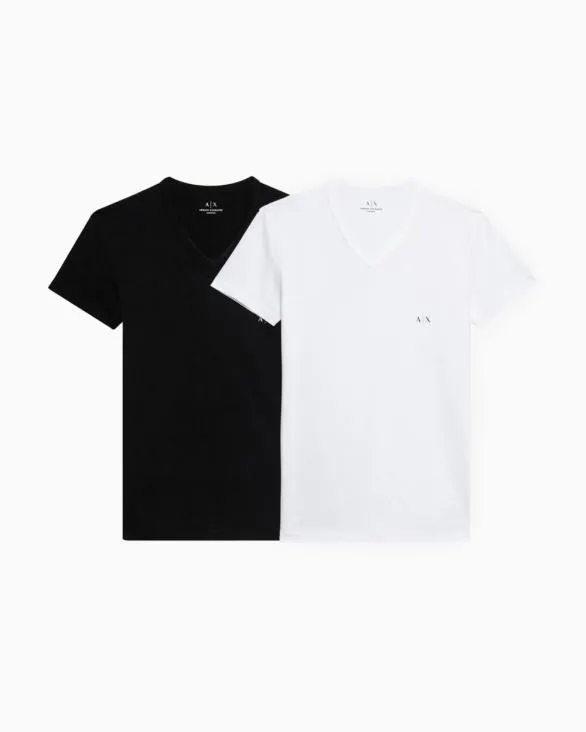 Pack Of 2 Jersey Tshirts With Vneck Black Men Armani Intimates And Loungewear Pack Of 2 Jersey Tshirts With Vneck Black Men Armani Intimates And Loungewear