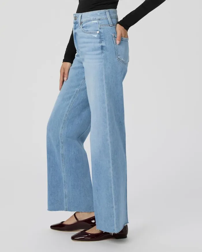 PAIGE Denim Women Anessa Petite 29 Inch Wide Leg Jean 8211 Helena