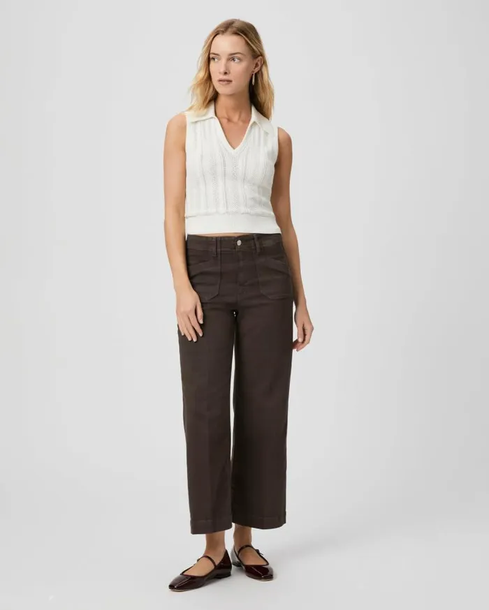 PAIGE Denim Women Anessa Wide Leg Jean 8211 Rich Chocolate