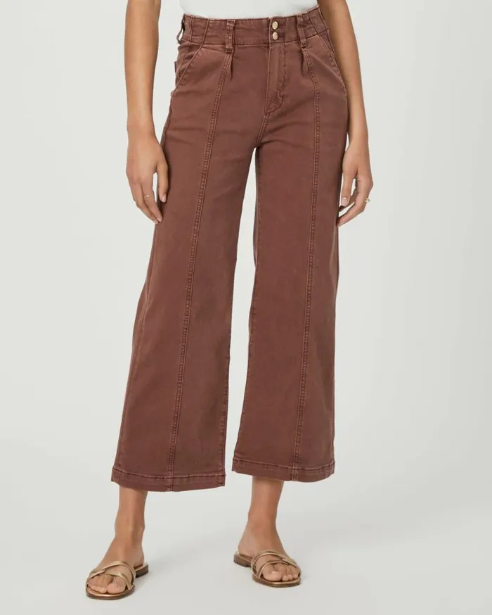 PAIGE Denim Women Brooklyn Crop Wide Leg Pant 8211 Vintage Brunette PAIGE Denim Women Brooklyn Crop Wide Leg Pant 8211 Vintage Brunette
