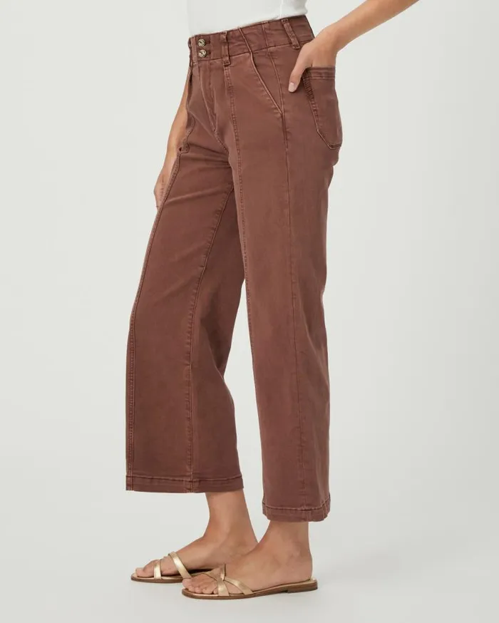 PAIGE Denim Women Brooklyn Crop Wide Leg Pant 8211 Vintage Brunette PAIGE Denim Women Brooklyn Crop Wide Leg Pant 8211 Vintage Brunette