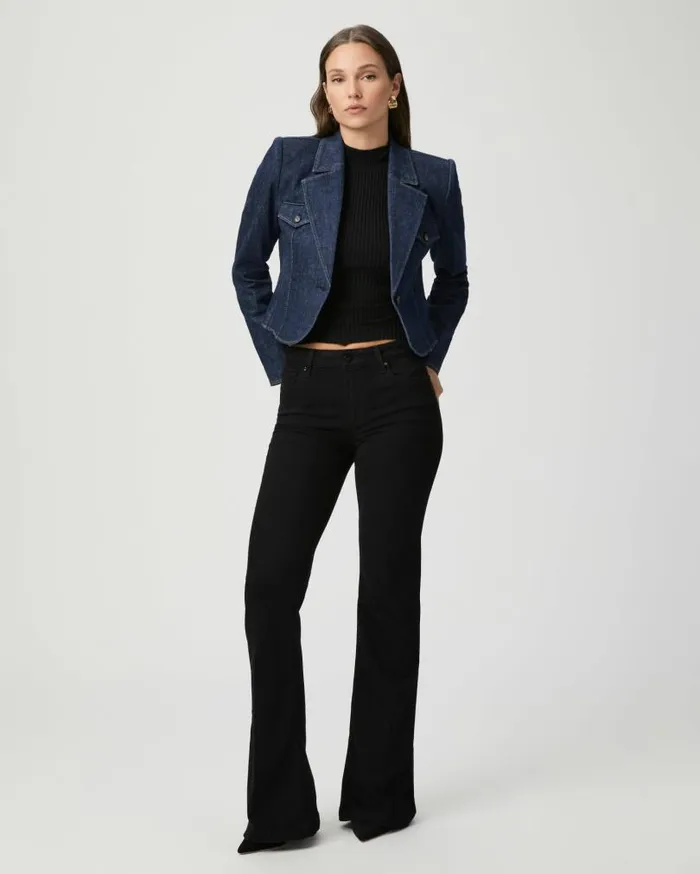 PAIGE Denim Women Genevieve Flare Jean 8211 Black Shadow