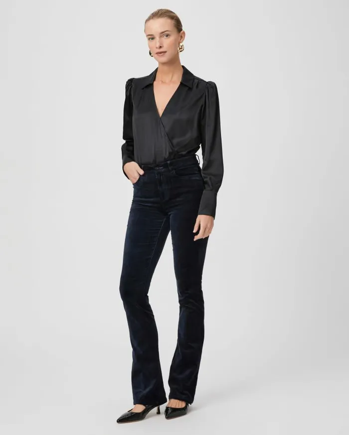 PAIGE Denim Women High Rise Manhattan Bootcut Pant 8211 Deep Navy