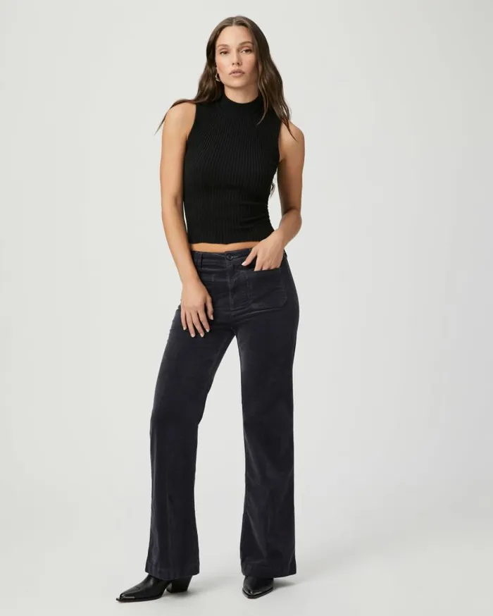 PAIGE Denim Women Leenah 32 Inch Wide Leg Pant 8211 Deep Anchor Corduroy