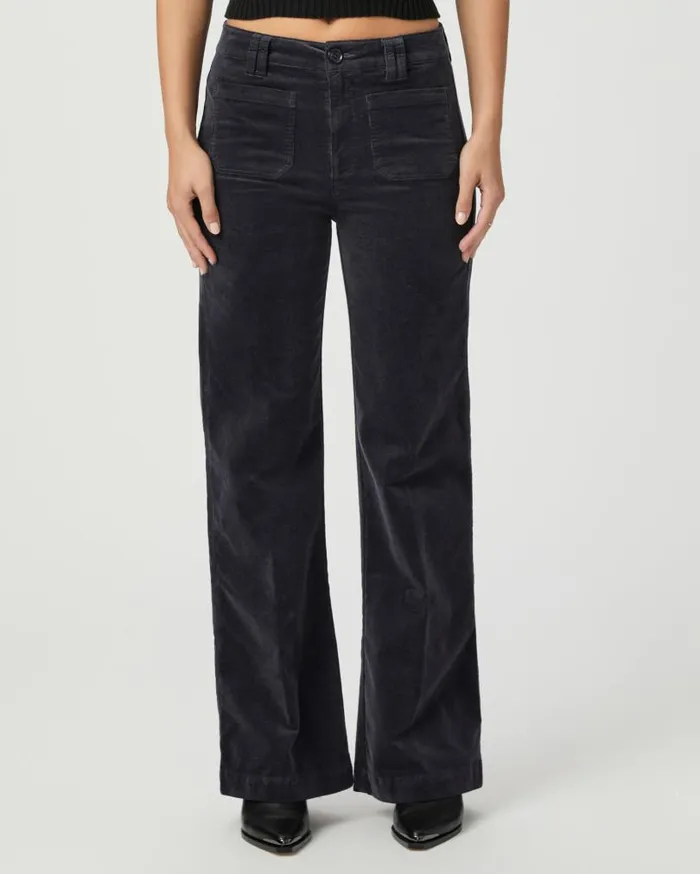PAIGE Denim Women Leenah 32 Inch Wide Leg Pant 8211 Deep Anchor Corduroy PAIGE Denim Women Leenah 32 Inch Wide Leg Pant 8211 Deep Anchor Corduroy