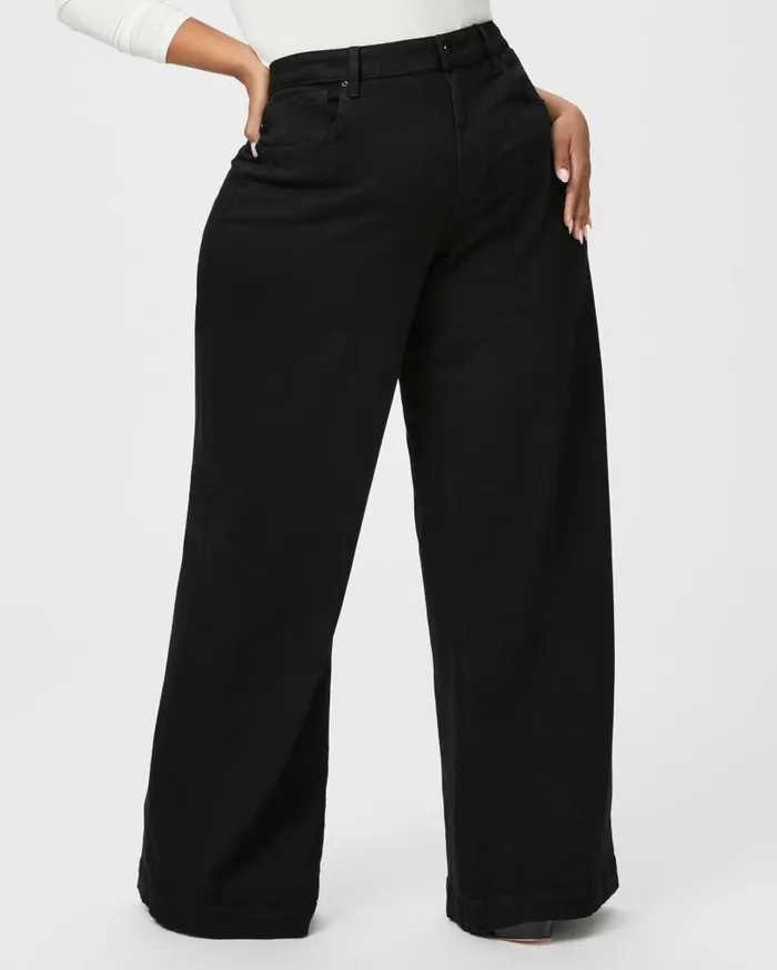PAIGE Denim Women Leenah Plus Wide Leg Jean 8211 Black Shadow PAIGE Denim Women Leenah Plus Wide Leg Jean 8211 Black Shadow