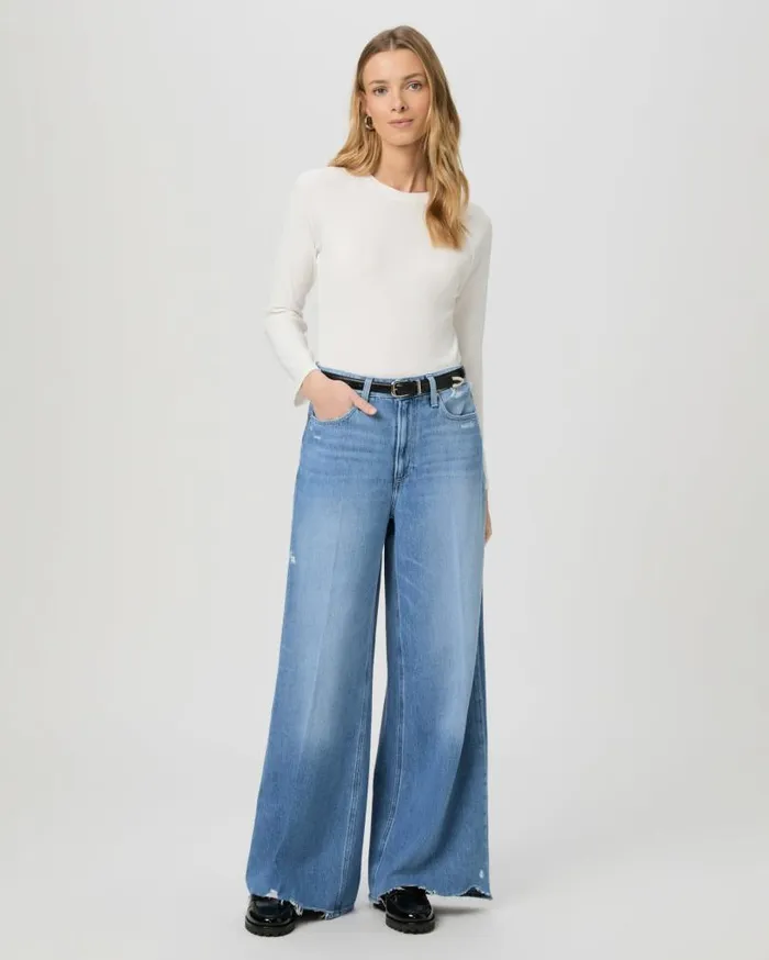 PAIGE Denim Women Portia 32 Inch Wide Leg Jean 8211 Rumors