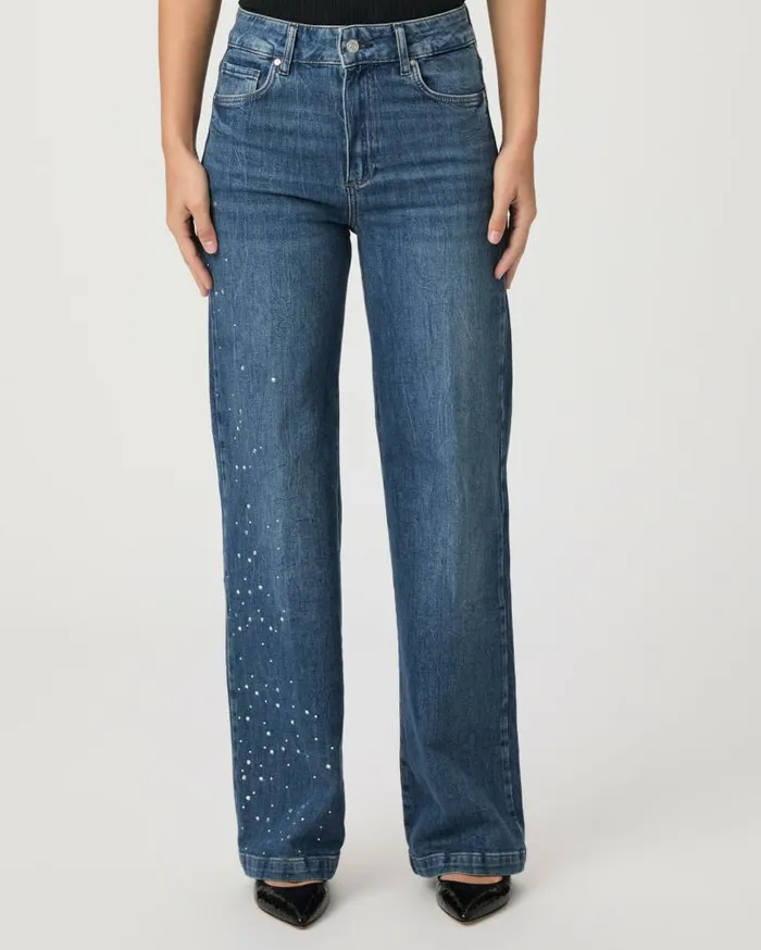 PAIGE Denim Women Sasha 32 Inch Wide Leg Jean 8211 Laurena Embellished PAIGE Denim Women Sasha 32 Inch Wide Leg Jean 8211 Laurena Embellished